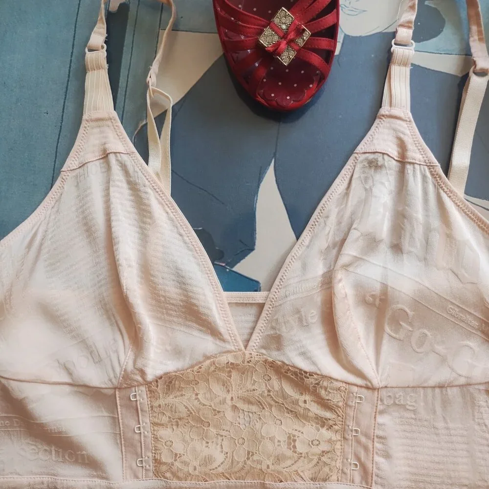 John Galliano Lingerie newspaper print vintage style silk slip dress - Picture 5 of 16